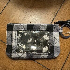 Vera Bradley Kingbird Plaid Cotton Zip ID Case Women Coin & Card Cases